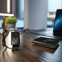 Lector de tarjetas de interfaz USB inteligente, instalación externa, frecuencia de funcionamiento de 13,56 MHz para uso de cajero automático con varias tarjetas