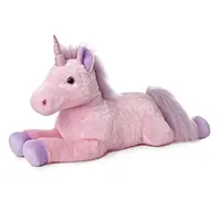 Sıcak satış sevimli ayakta pembe beyaz yumuşak unicorn bebek doldurulmuş hayvan boynuzlu at peluş yastık hediye oyuncak