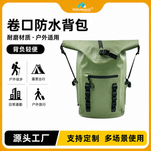 Sac à dos imperméable Naturepeak à enroulement vert 20L pour la randonnée et la pêche en plein air - Product Image 5
