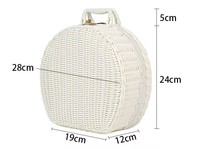 Panier Cadeau Vintage en Plastique Style Rotin, Boîte de Rangement Décorative Type Valise avec Poignée, Écologique et Multifonction pour Cadeaux et Maison