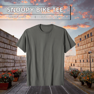 Vintage Riding Bike Cartoon Printed 100% Cotton Jersey Crew Neck Short Sleeve <strong>T</strong>-<strong>Shirt</strong> - Product Image 2