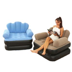 โซฟาเป่าลมแบบพับได้อเนกประสงค์รุ่นใหม่, โซฟาเป่าลมหนาพิเศษ PVC สำหรับคนขี้เกียจแบบ 5-in-1 พร้อมจำหน่ายราคาส่ง - Product Image 1