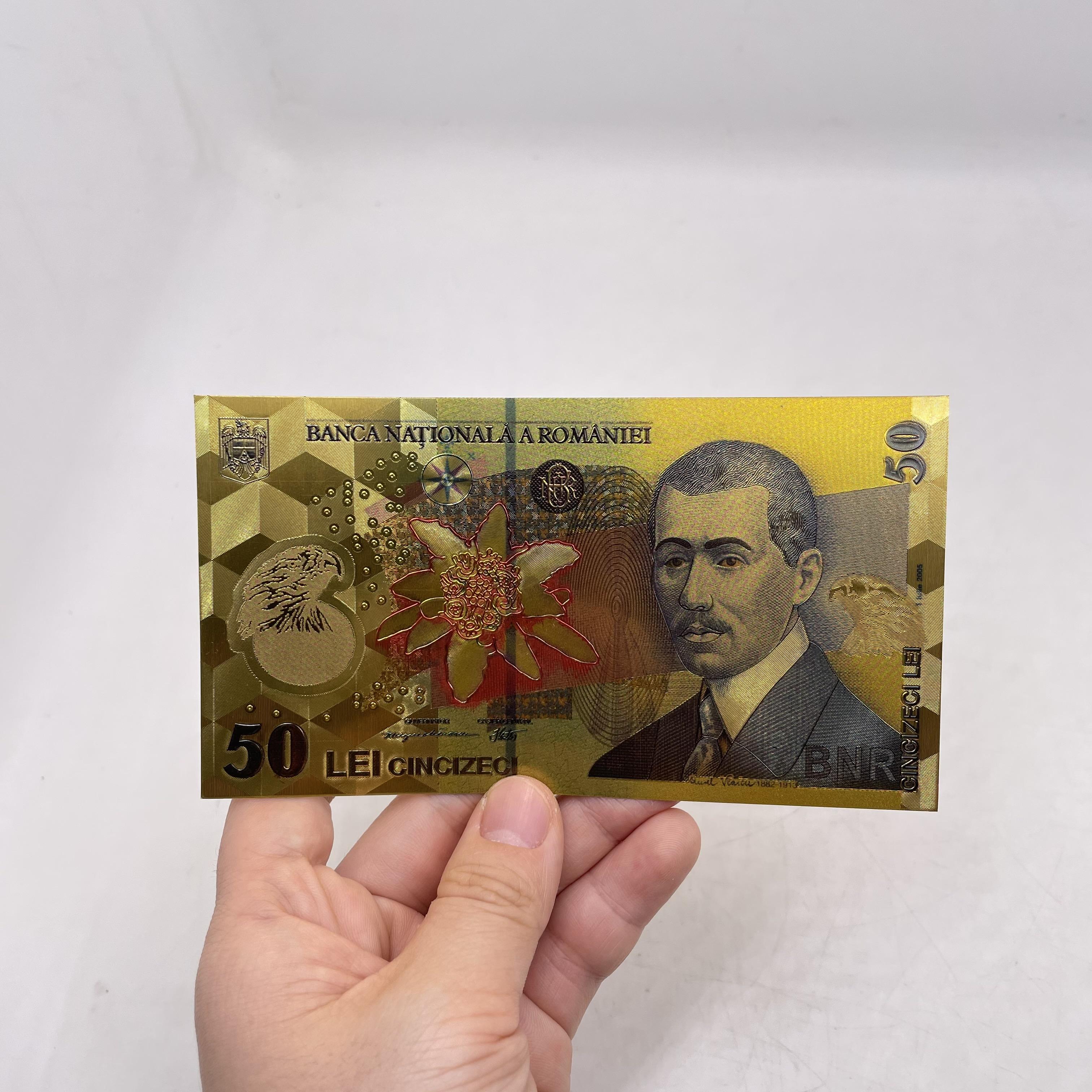 10个设计高品质的金钞定制设计罗马尼亚纸币1-500 Lei纪念品罗马尼亚卡片，用于精美的礼物| Alibaba.com