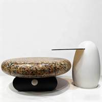 Table basse de luxe moderne et design pour salon, ensemble de tables rondes créatives au design italien de luxe pour petit appartement