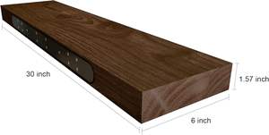 أرفف عائمة مثبتة على الحائط لغرفة النوم وغرفة المعيشة والمطبخ والمكتب ومنزل المزرعة (الجوز) - Product Image 3