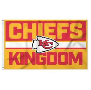 32 équipes de haute qualité personnalisé Kansas City Chiefs Kingdom Flag 3x5 ft Banner Sport Football Bold 3 'X 5' Banner Single Sided - Product Image 1