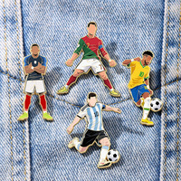 Broche de dessin animé écusson étoile de football États-Unis Canada Mexique 2026, accessoires de mode pour sac à dos, décorations pour fans, cadeaux