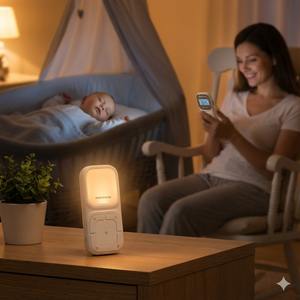 Monitor de Audio Inalámbrico para Bebés con 6 Canciones de Cuna, 2 Sonidos Blancos, Luz Nocturna, Monitoreo de Temperatura y Sistema de Audio Bidireccional - Product Image 4