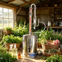 Distillateur d'Hydrolat et d'Extraits d'Herbes 2-en-1 en Acier Inoxydable pour Aromathérapie Domestique