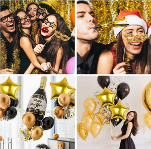 ลูกโป่งฟอยล์แชมเปญปี 2026 ลูกโป่งพิมพ์ลายคอนเฟตติ แว่นตา อุปกรณ์ประกอบฉากถ่ายรูป ของเล่นเสียงดัง ริบบิ้น สำหรับงานปาร์ตี้ฉลองปีใหม่ - Product Image 2