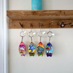 New Arrival Coastal Style Wooden Keychains Unique Handicraft with Distinctive Still Life Pattern Elegant Knick-Knacks - Product Image 4
