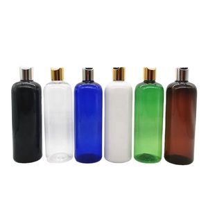 50ml 60ml 80ml 100ml 120ml 150ml 250ml 300ml 500ml PET Cosmo Round Plastic shampoo Bottles with gold silver disc press top