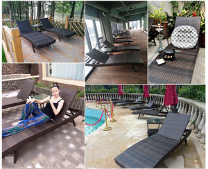 Pour <span class=keywords><strong>piscine</strong></span> côté coussin couvre extérieur Patio <span class=keywords><strong>jardin</strong></span> chaises longues en gros teck Double aluminium métal mobilier d'extérieur moderne - Product Image 3