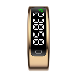 LED 디스플레이 스테인레스 스틸 심박수 추적 건강 모니터 5ATM 방수 손가락 건강 R11C 스마트 링 안드로이드 IOS 용 - Product Image 4