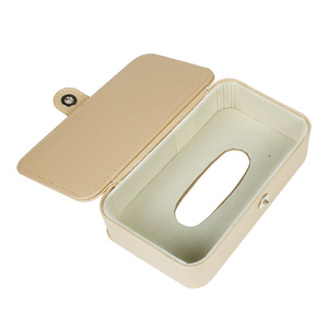 Porte-mouchoirs en cuir pour pare-soleil de voiture, 21x12x6,3 cm, organiseur pour accessoire intérieur de voiture avec un compartiment - Product Image 2