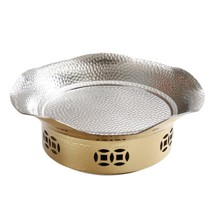 Three Layer Stainless Steel Hammered Dry Pot 2L Round Durable Commercial Grade Hot Pot - Product Image 1