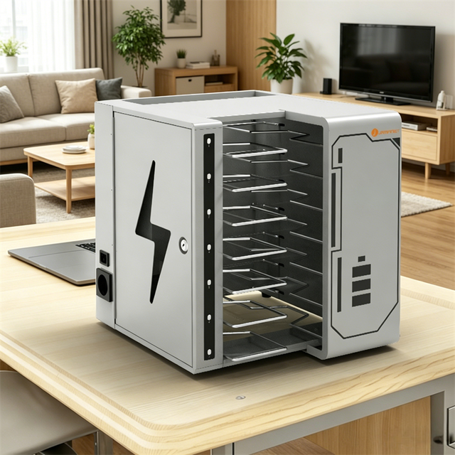 Lockable 7-Bay Key Tablet Laptop Charging Cabinet Custom Metal Device Storage Locker Floor Mount for School Office Classroom