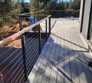Side Mounted 42'' Post Metal Wire Handrail Fence for Exterior Balcony Deck Simple Design Stairs Stainless <strong>Steel</strong> Cable <strong>Railing</strong> - Product Image 2