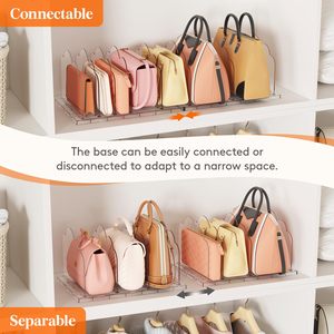 2 packs de séparateurs d'étagères réglables en plastique pour l'organisation des placards, séparateurs transparents pour sacs à main. - Product Image 6