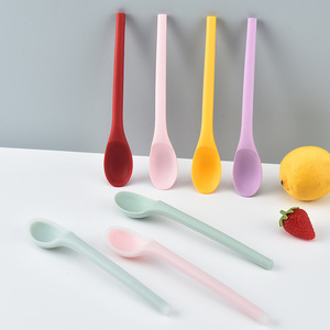 Aishang AS8131 New Silicone Anti-fall Household Food Stirrer Small Dessert Spoon From China - Product Image 1