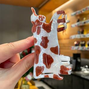 Pinces à cheveux animaux mignons dessin animé douce fille <span class=keywords><strong>vache</strong></span> acrylique pince à cheveux en gros - Product Image 6