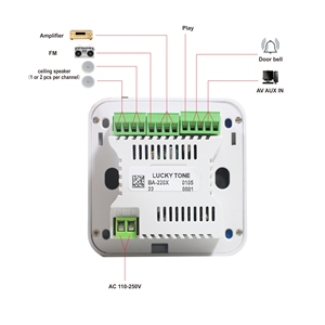 Like BA-220X Âm Thanh Hệ Thống Âm Thanh Gia Đình Thông Minh Giá Rẻ Âm Nhạc Màn Hình Cảm Ứng 2*20W Bộ Khuếch Đại <span class=keywords><strong>Bluetooth</strong></span> Gắn Tường - Product Image 6