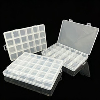 Boîtes de rangement en PP recyclables à 24 compartiments, multi-tailles, en plastique rectangulaire, pour mini-perles et pièces de quincaillerie, vente en gros