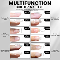 YOKEFELLOW Gel Constructeur d'Ongles 16ml Sans HEMA Sans TPO Transparent en Bouteille 6 en 1 Gel de Construction d'Ongles Multi-usages
