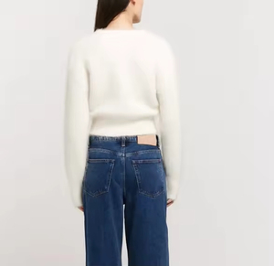 Fabricant de cardigans OEM ODM, cardigan en <span class=keywords><strong>laine</strong></span> d'<span class=keywords><strong>alpaga</strong></span> tricoté sur mesure, cardigan en tricot brossé <span class=keywords><strong>pour</strong></span> femmes - Product Image 3