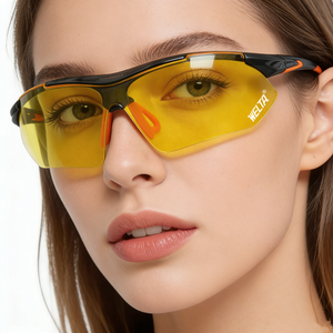 WELTA ANSI Z87.1 CE EN16321 Anti Scratch Clear PC <b>Lens</b> Protective Working Industrial Construction Safety Glasses - Product Image 2