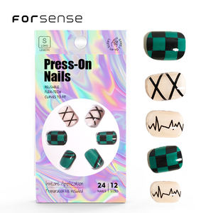 Logo personnalisé Faux <span class=keywords><strong>ongles</strong></span> abdominaux réutilisables à presser avec design court et carré Faux <span class=keywords><strong>ongles</strong></span> Pointes faciles à poser soi-même <span class=keywords><strong>Ongles</strong></span> artificiels vert foncé <span class=keywords><strong>Art</strong></span> - Product Image 1