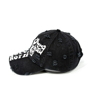 Cappellino da Baseball Vintage Sportivo Unisex Nero Effetto Lavaggio Acido 3D Puff Snapback Streetwear Grunge Regolabile 100% Cotone NewStyleCap - Product Image 3