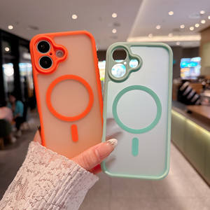 เคสโทรศัพท์แม่เหล็กสีตัดกันสุดฮิตสำหรับ iPhone 17 Pro Max 16 15 <span class=keywords><strong>Plus</strong></span> ขายส่ง ฝาหลังแบบด้าน ไฮบริด มีสินค้าพร้อมส่งเร็ว - Product Image 2