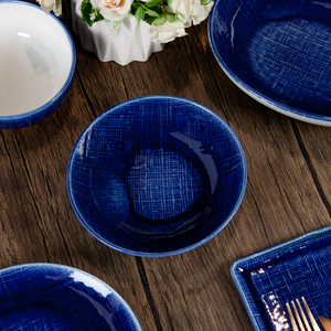 Nhật Bản Phong Cách Nhà Hàng Nhà Bếp Sứ Đồ Ăn Bát Đặt Phản Ứng Men Màu Xanh Gốm Bữa Ăn Tối Món Ăn Tấm Đồ sành Sứ Bộ - Product Image 4