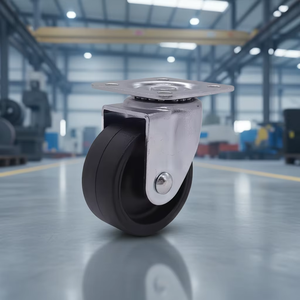 1,5 Zoll Schwarz-Weiße Kunststoff-PP-Räder Schwenkbare Rollen mit Platte für Lagernutzung - Product Image 3