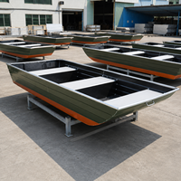 Bateau à fond plat en aluminium 10ft 12ft 14ft 16ft - Jon boat pour la pêche et la chasse en eau calme, faible entretien, moteur en option