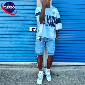 QZFSO T-shirts unisexes personnalisés 260 Gsm coton lourd lavage à l'acide Boxy T-shirt graphique coupe surdimensionnée avec Logo imprimé - Product Image 1