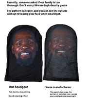 Masque de cagoule en maille élastique imprimé en 3D personnalisé pour visage intégral Masque de fête Cosplay Accessoires de couvre-chef Masque complet de célébrité drôle