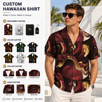 Chemise Hawaïenne Homme Personnalisée Imprimée Intégralement Manches Courtes Boutonnée Premium Été Plage Vacances Décontractée OEM ODM Vente en Gros