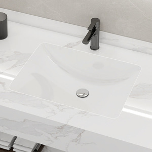 Meuble de salle de bain moderne et simple avec lavabo en céramique intégré, meuble de salle de bain en ardoise supérieur et inférieur - Product Image 4