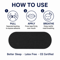 Bandes respiratoires personnalisées Hlk, hypoallergéniques, en coton, patch de sommeil anti-ronflement, bande adhésive pour la bouche pour le sport et le sommeil