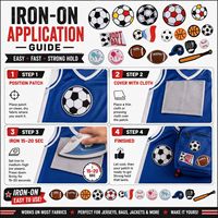 Patchs brodés thermocollants ou à coudre pour le sport : football, basketball, baseball, gants, bâtons, drapeaux