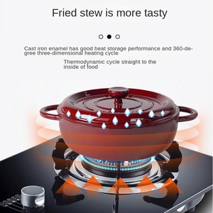 Casserole en <span class=keywords><strong>fonte</strong></span> émaillée de 28 cm, grande capacité, antiadhésive, pour soupes et ragoûts, usage domestique - Product Image 4