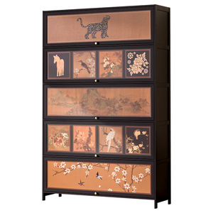 Vintage Style <b>Shoe</b> Cabinet 110cm 11 Layers Dustproof Entryway <b>Storage</b> <b>Rack</b> - Product Image 4