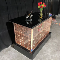 Comptoir de bar en acrylique sur mesure avec éclairage LED RGB, mobilier commercial moderne, table de bar extérieure, prix direct d'usine