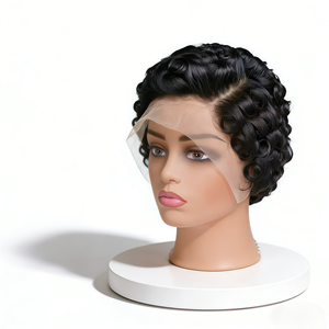 Peluca Corta Enrollable 13*4 4*4 Monofilamento 100% Cabello Remy Marrón Oscuro <span class=keywords><strong>Rubio</strong></span> <span class=keywords><strong>Platino</strong></span> Natural Arcoíris Peluca <span class=keywords><strong>de</strong></span> Encaje HD - Product Image 2