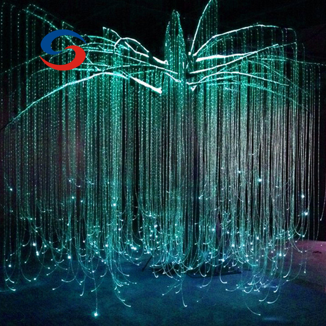 Wholesale Customized Fiber Optic Willow Tree Branch Lights RGB Colors IP44 Rated for Christmas Outdoor Hanging Decor Landscape