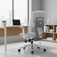 Chaise de bureau ergonomique moderne avec soutien lombaire en tissu et fonction pivotante pour le bureau à domicile et l'atelier