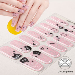 Dễ thương động vật con chó con mèo tại chỗ cung mô hình thiết kế sáng bóng lấp lánh dày đánh bóng 16 gel móng tay Dải UV đèn miễn phí gel dán móng tay - Product Image 2