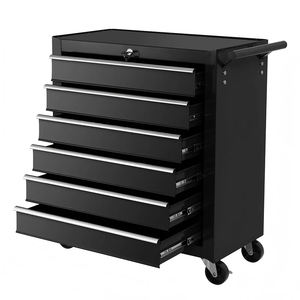 Armoire à outils rouge avec corps noir, grande taille OEM, capacité de charge 500 kg, qualité 4A, vente directe usine, avec vidéo de test réelle - Product Image 2
